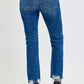 RISEN Full Size High Rise Distressed Crop Straight Jeans - DAVERRI FASHIONS