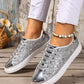 Sequin Lace Up Sneakers - DAVERRI FASHIONS
