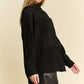 Davi & Dani Crinkled Jacquard Button Down Shirt Tops