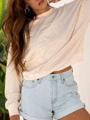 Flower Patch Drop Shoulder Sweatshirt | Tops Daverri Fashions