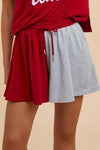 Annie Wear Color Block French Terry Flare Shorts - DAVERRI FASHIONS