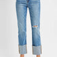 RISEN Full Size High Rise Ankle Straight Wide Cuffed Jeans Plus Size