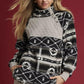 Umgee Aztec Print Sherpa Pullover - DAVERRI FASHIONS