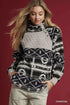 Umgee Aztec Print Sherpa Pullover - DAVERRI FASHIONS