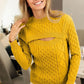 BiBi Cable-Knit Sweater with Cut Out Chest Detail - DAVERRI FASHIONS