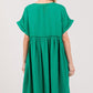 SAGE + FIG Full Size Button Up Short Sleeve Dress Knee Length Dresses