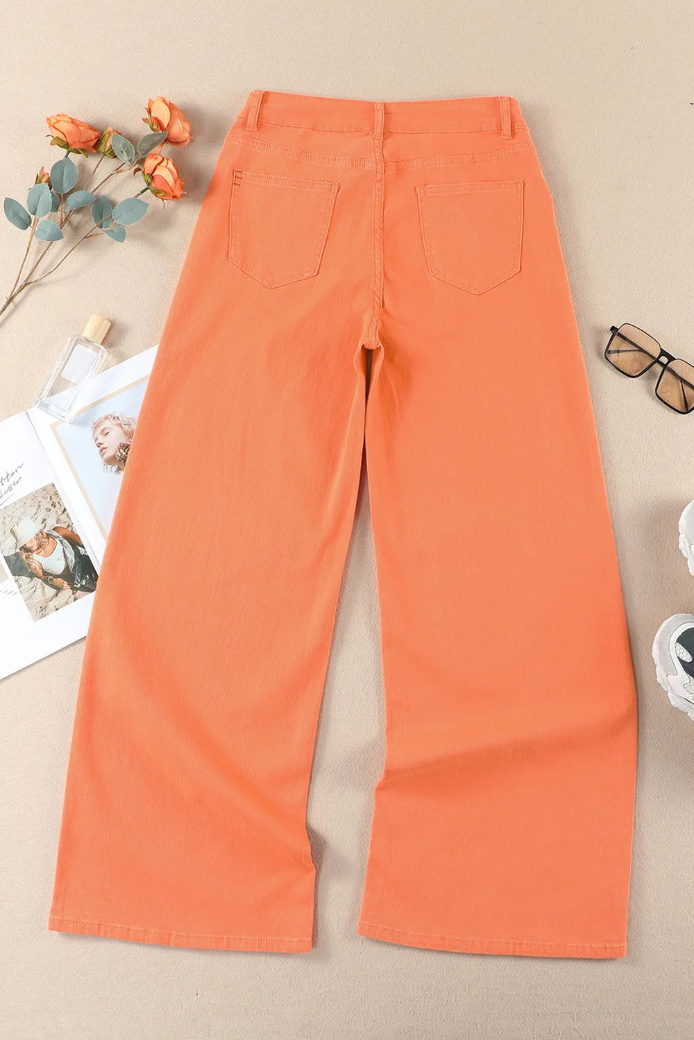 Wide Leg High Waist Jeans | Jeans Daverri Fashions