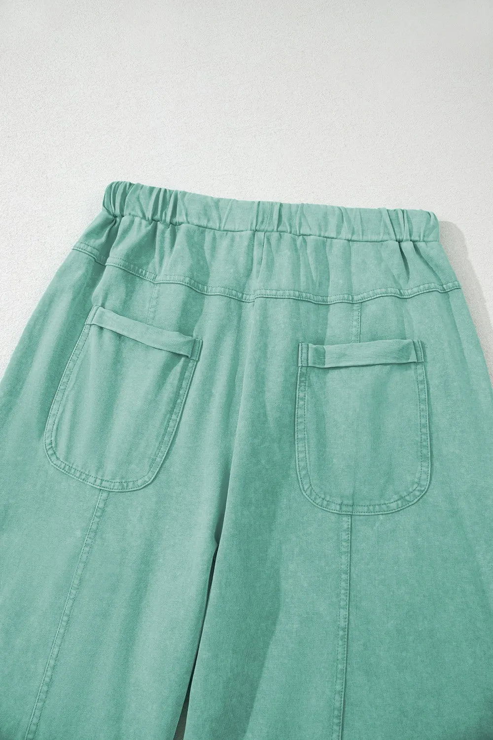 Mineral Wash Exposed Seam Drawstring High Waist Wide Leg Cargo Pants | Loungewear Pants Daverri Fashions