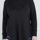 Plus Melange Baby Waffle Long Sleeve Top BLACK Plus Tops