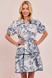BiBi Woven Printed Tiered Dress | Mini Dresses Daverri Fashions