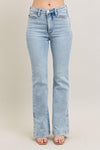Judy Blue Tummy Control Vintage Wash Side Slit Slim Boot Jeans - DAVERRI FASHIONS