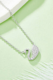 Moissanite Swan 925 Sterling Silver Necklace | Silver Necklaces Daverri Fashions