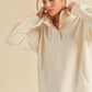 Aemi+Co White Half Snap Lightweight Pullover Tops