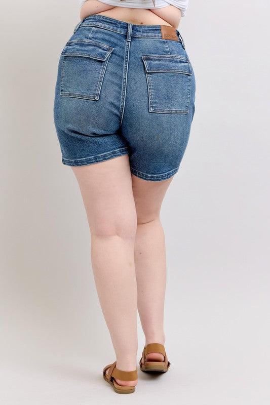Judy Blue Full Size High Rise Denim Shorts - DAVERRI FASHIONS
