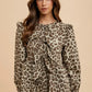 Annie Wear Tied Leopard Round Neck Peplum Blouse - DAVERRI FASHIONS