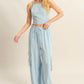HYFVE Crop Top and Cargo Pants Set L.BLUE