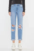 Kancan High Rise Distressed Mom Jeans - DAVERRI FASHIONS