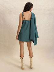Tie Shoulder Mini Dress and Long Sleeve Top Set | Daverri Fashions