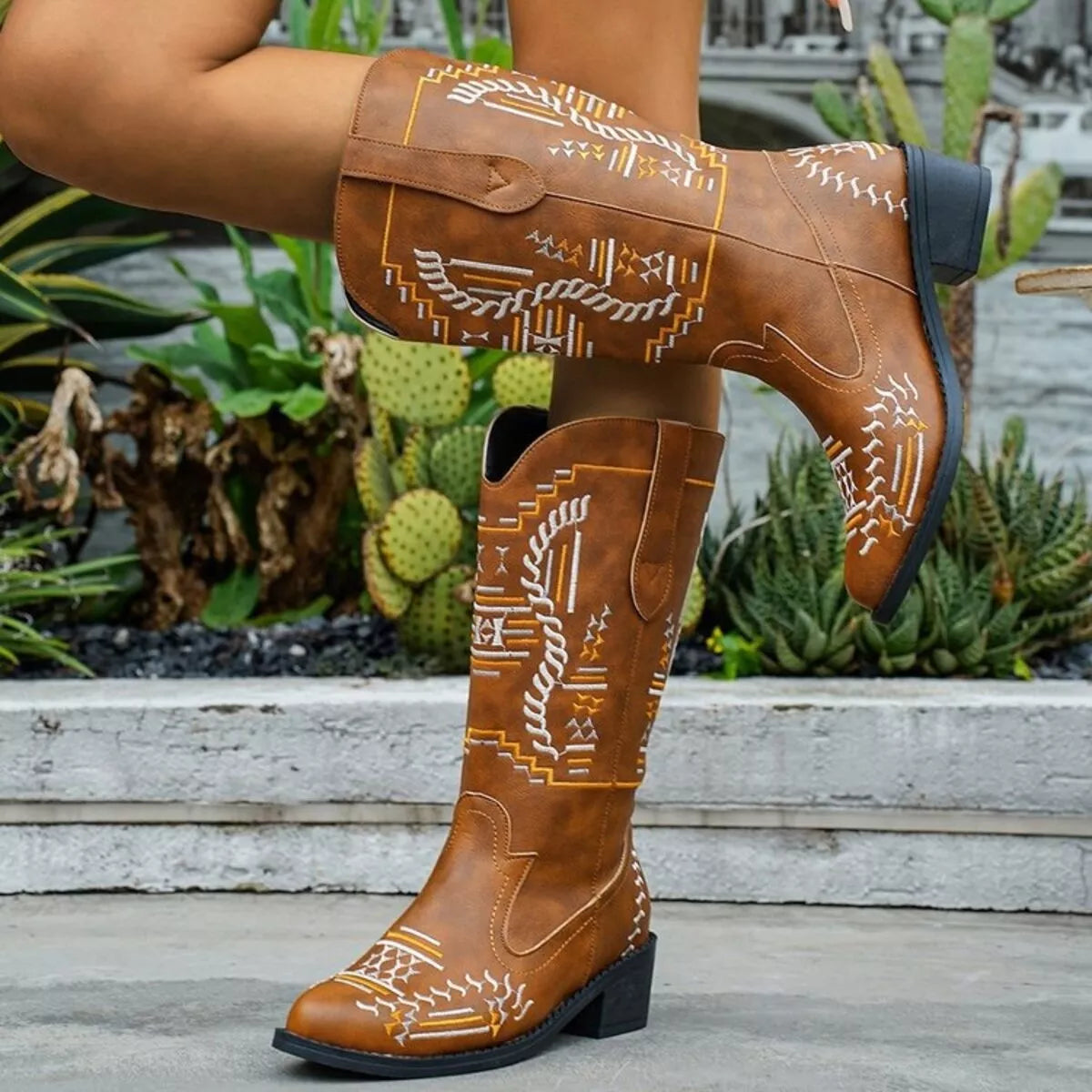 Point Toe Block Heels Boots | Boots Daverri Fashions