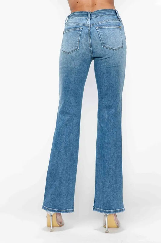 bytos Full Size Cat's Whiskers Mid Rise Bootcut Jeans | Jeans Daverri Fashions