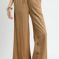 Umgee Wide Leg Drawstring Pants Camel Pants