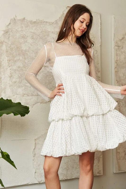 Davi & Dani Checker Print Side Pockets Textured Mini Dress | Mini Dresses Daverri Fashions