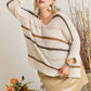 ADORA Multi Color Strip Sweater Plus Size - DAVERRI FASHIONS