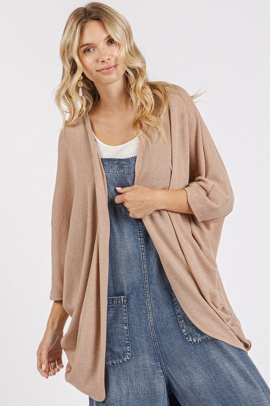 Mittoshop Open Front Batwing Sleeve Cardigan