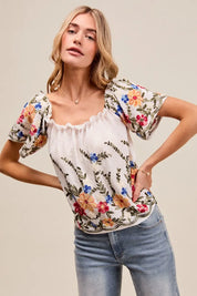 SO ME Floral Embroidered Two Way Off The Shoulder Blouse | Blouses Daverri Fashions