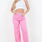 Wide Leg Jean in Bubblegum Pink Jeans