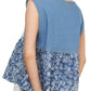 ADORA Sleeveless Denim Contrast Top - DAVERRI FASHIONS