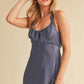 Aemi + Co Ruched Side Slit Cutout Back Maxi Cami Dress Cami Dresses