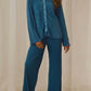 Button Up Long Sleeve Top and Pants Set - DAVERRI FASHIONS