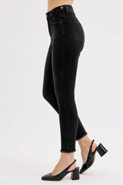 RISEN Full Size Tummy Control High Rise Adjustable Waist Skinny Jeans Plus Size | Jeans Daverri Fashions