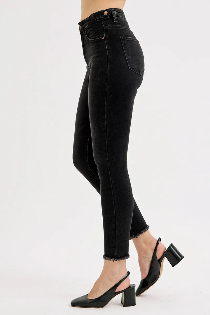 RISEN Full Size Tummy Control High Rise Adjustable Waist Skinny Jeans Plus Size Jeans