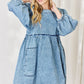 HEYSON Full Size Oversized Denim Babydoll Dress Babydoll Dresses