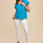 Annie Wear Relaxed Fit Ruffle Sleeve Woven Blouse Top - DAVERRI FASHIONS