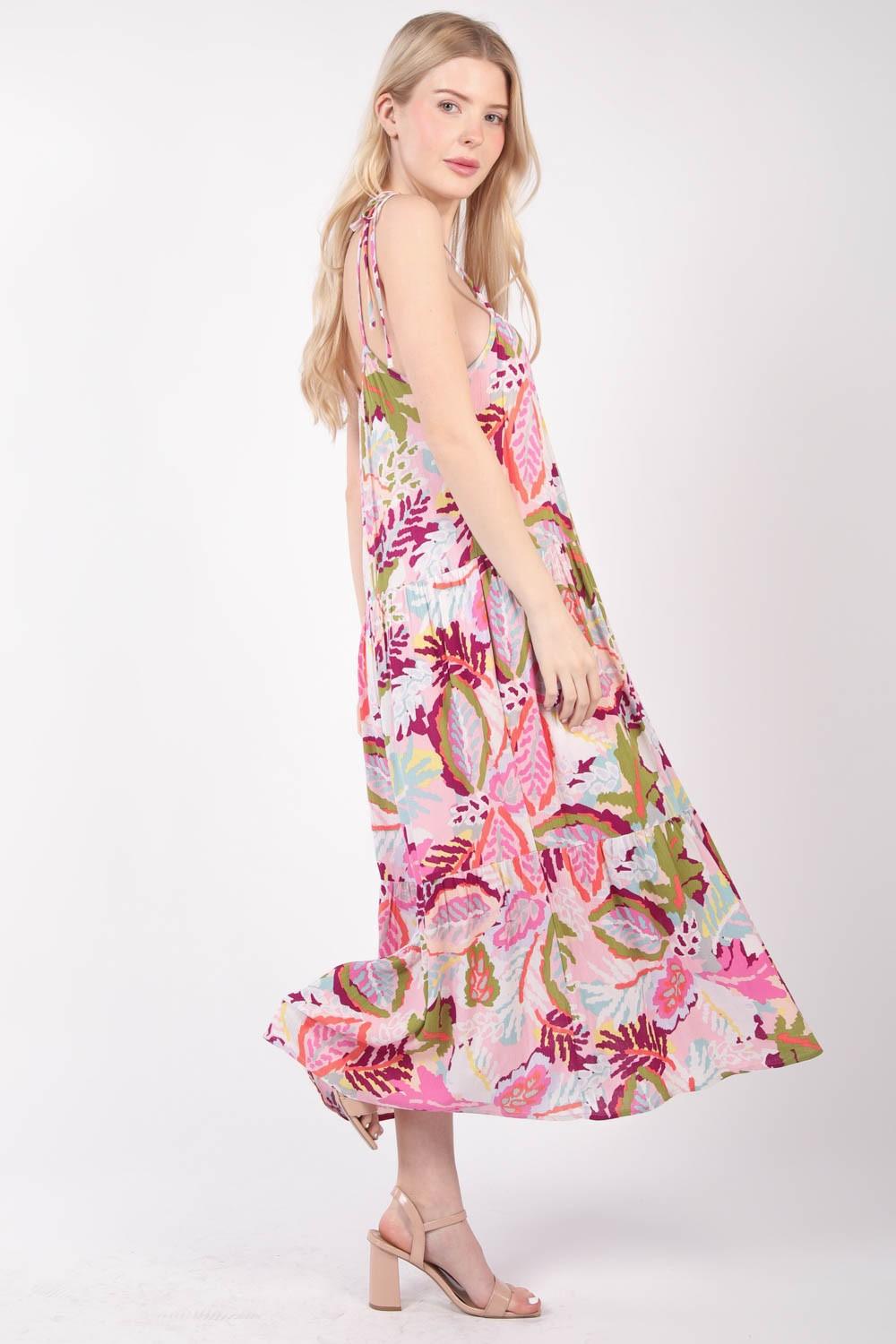 VERY J Tropical Printed Cami Midi Dress Midi Dresses