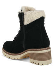 Madoka Fur Collar Chunky Ankle Boots | Boots Daverri Fashions