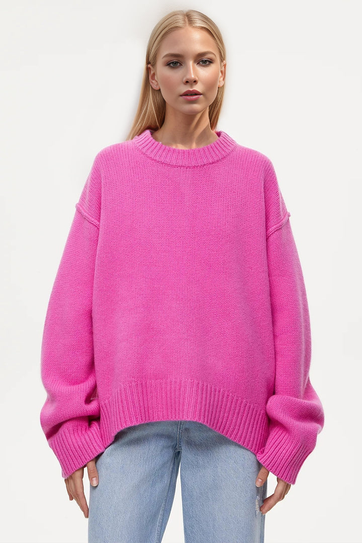 Basic Bae Round Neck Dropped Shoulder Sweater Sweaters