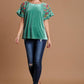 Umgee Velvet Embroidery Short Sleeve Blouse Blouses