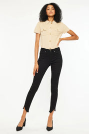 BLACK Kancan High Rise Frayed Hem Skinny Jeans | Jeans Daverri Fashions