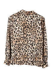 Satin Leopard Print Blouse Blouses