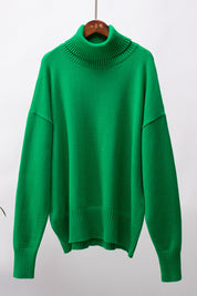 Turtle Neck Dropped Shoulder Sweater | Sweaters Daverri Fashions