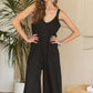 ADORA Black Textured Wide-Leg Jumpsuit
