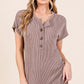 BOMBOM Rib Knit Jumpsuit with Button Detail Jumpsuits