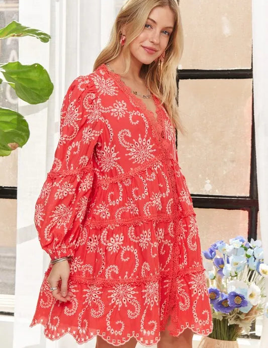 ADORA Long Puff Sleeve Floral Mini Dress | Mini Dresses Daverri Fashions