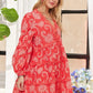ADORA Puff Sleeve Floral Dress Mini Dresses