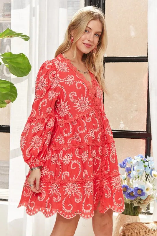 ADORA Puff Sleeve Floral Dress Mini Dresses