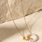 Pearl Hoop Link Pendant Necklace - DAVERRI FASHIONS
